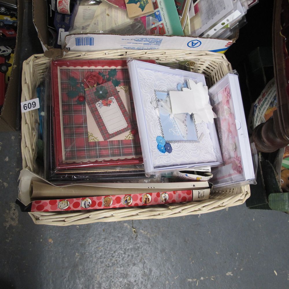 Lot 609: Large box of hand made celebration cards 