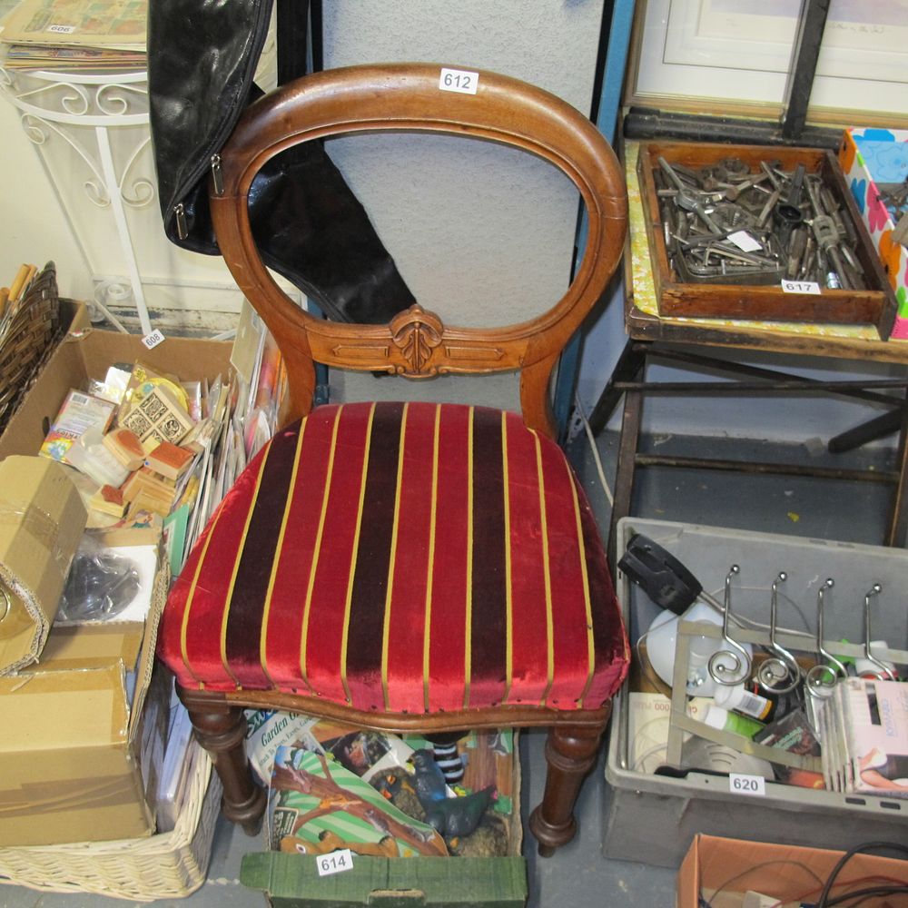 Lot 612: vintage balloon back chair