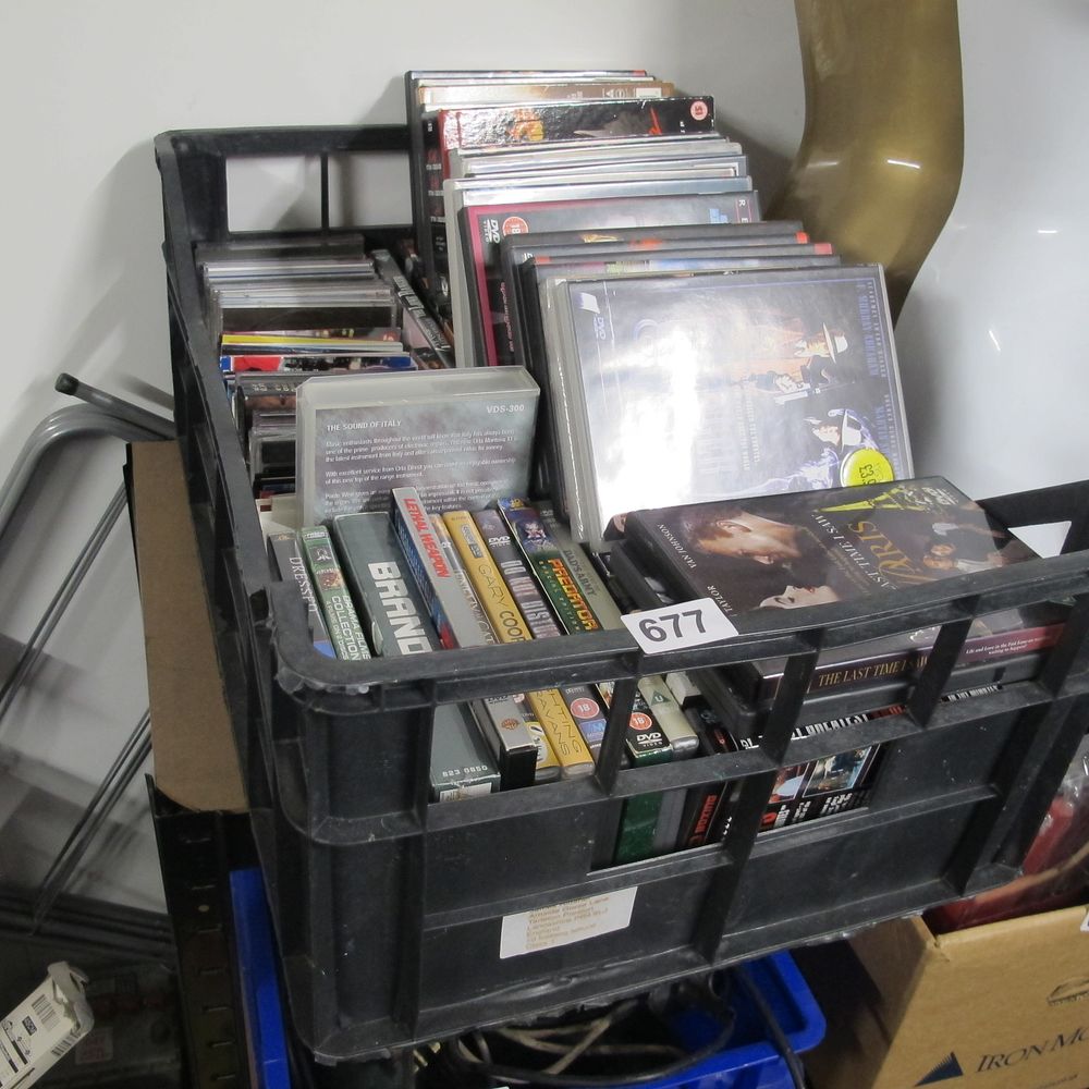 Lot 677: Large box of misc dvds