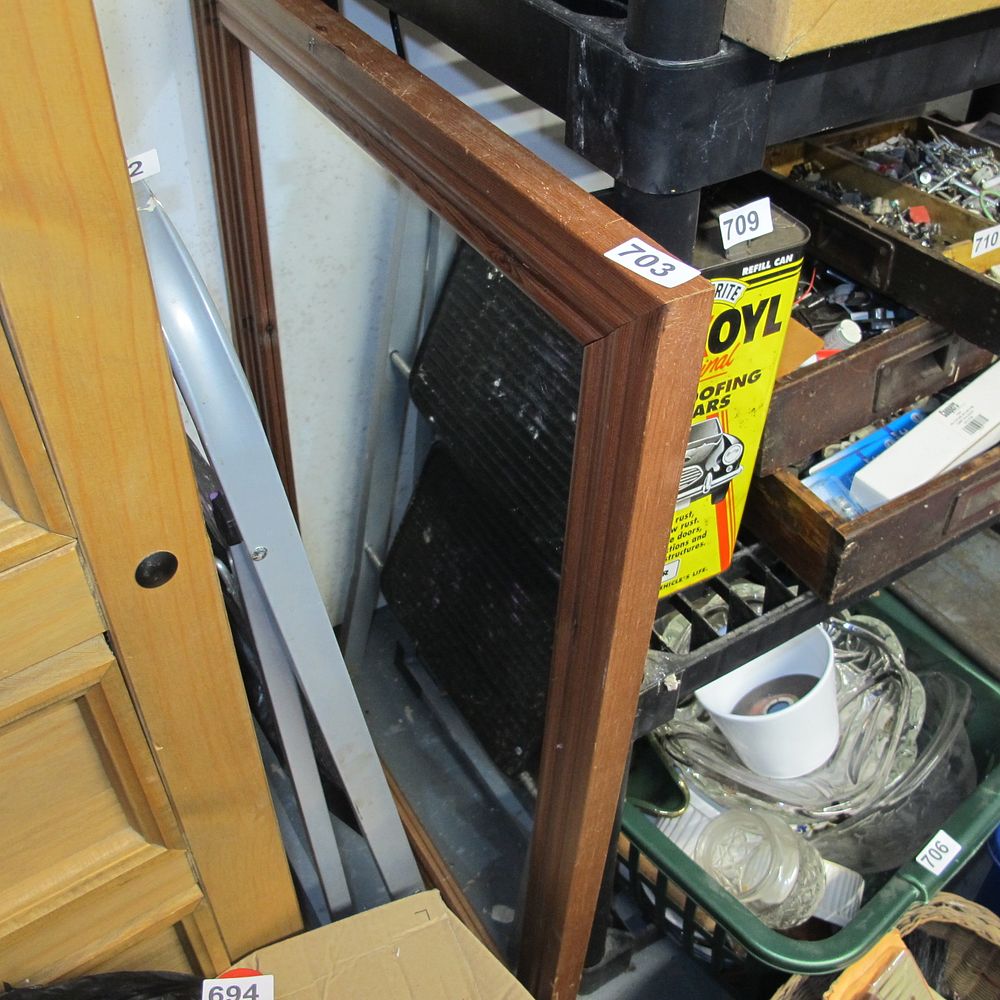 Lot 703: wooden frame mirror