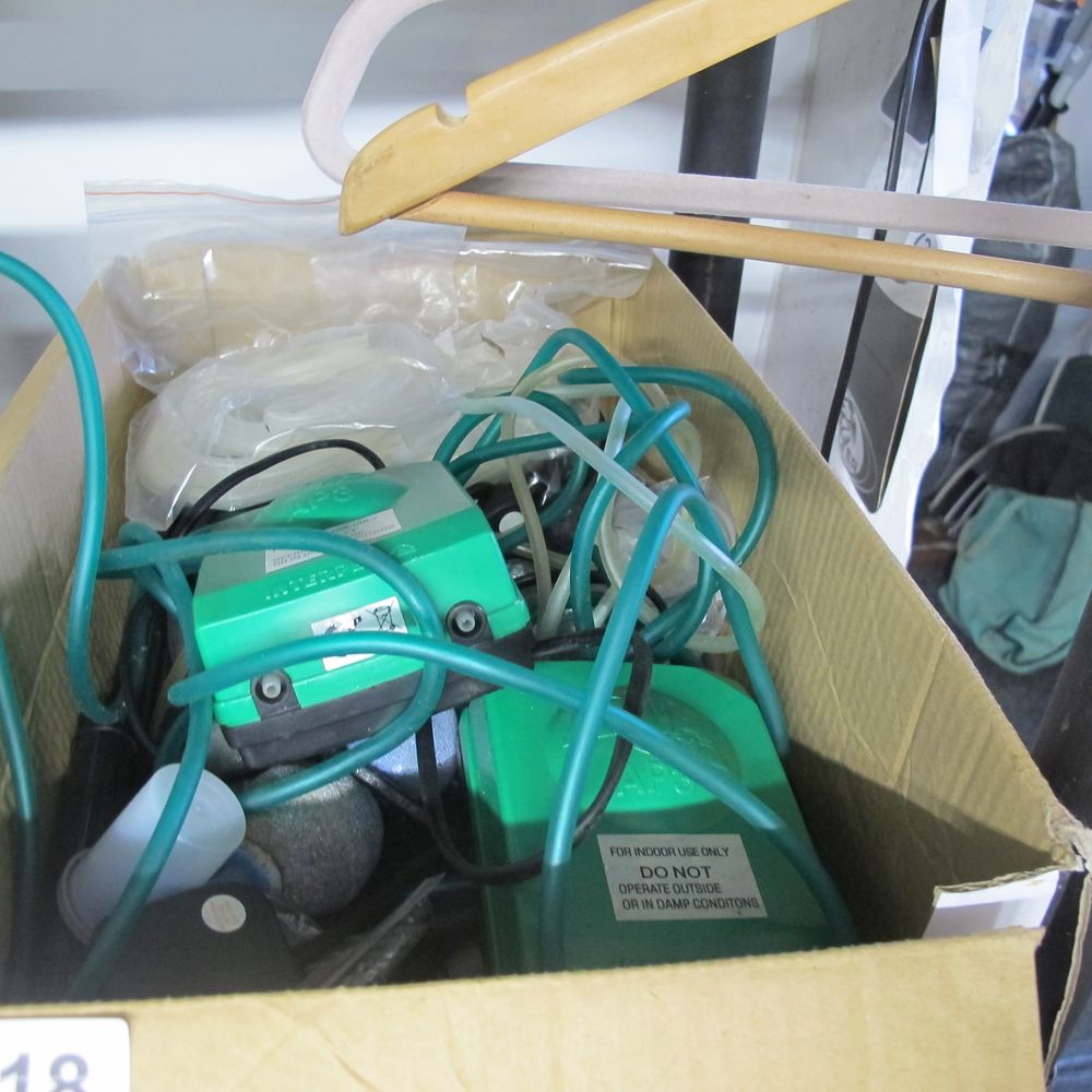 Lot 718: quantity of pond pumps etc