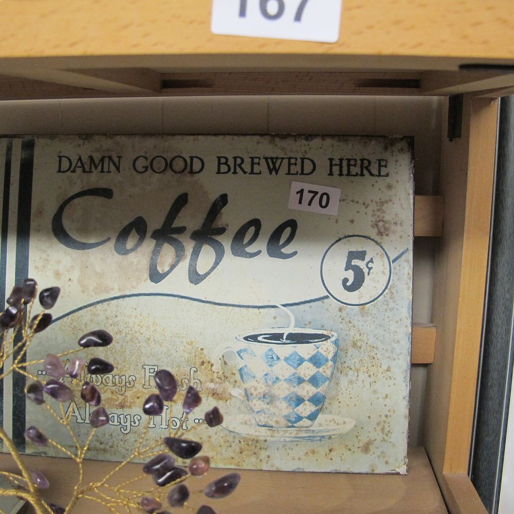 Lot 170: Metal coffee sign
