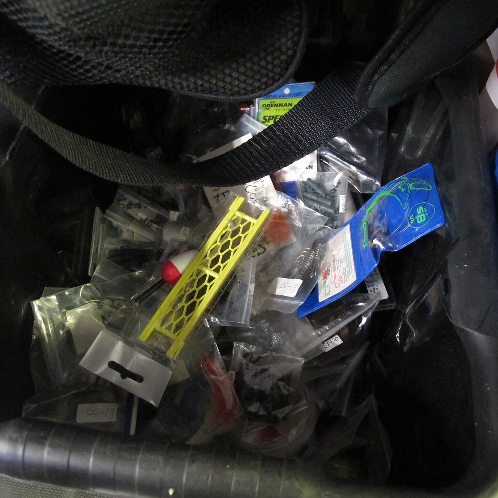 Lot 328: tub of fishing tackle