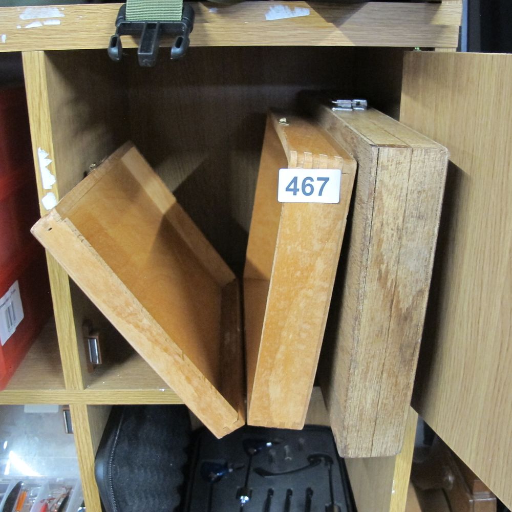 Lot 467: 2 vintage wooden fishing lure boxes