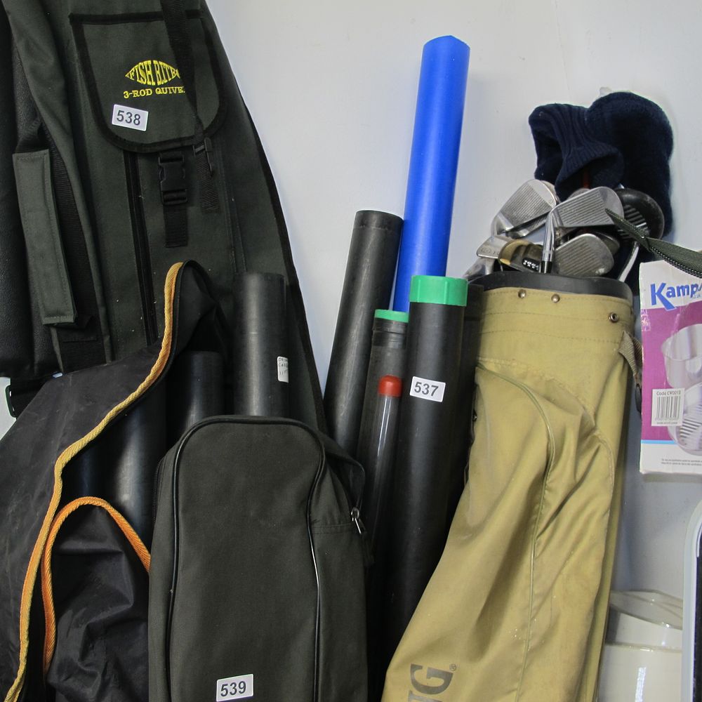 Lot 537: various empty plastic rod holders