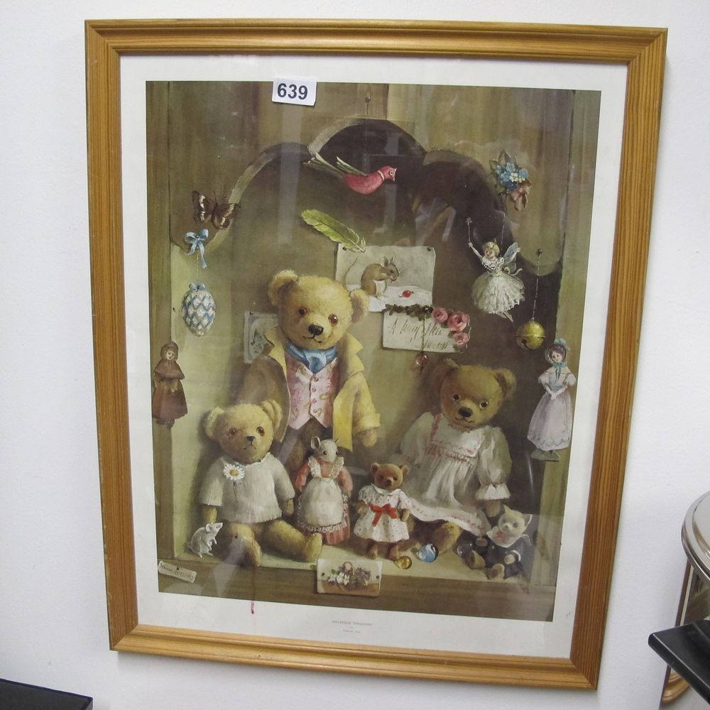 Lot 639: Framed and glazed teddy bear picture