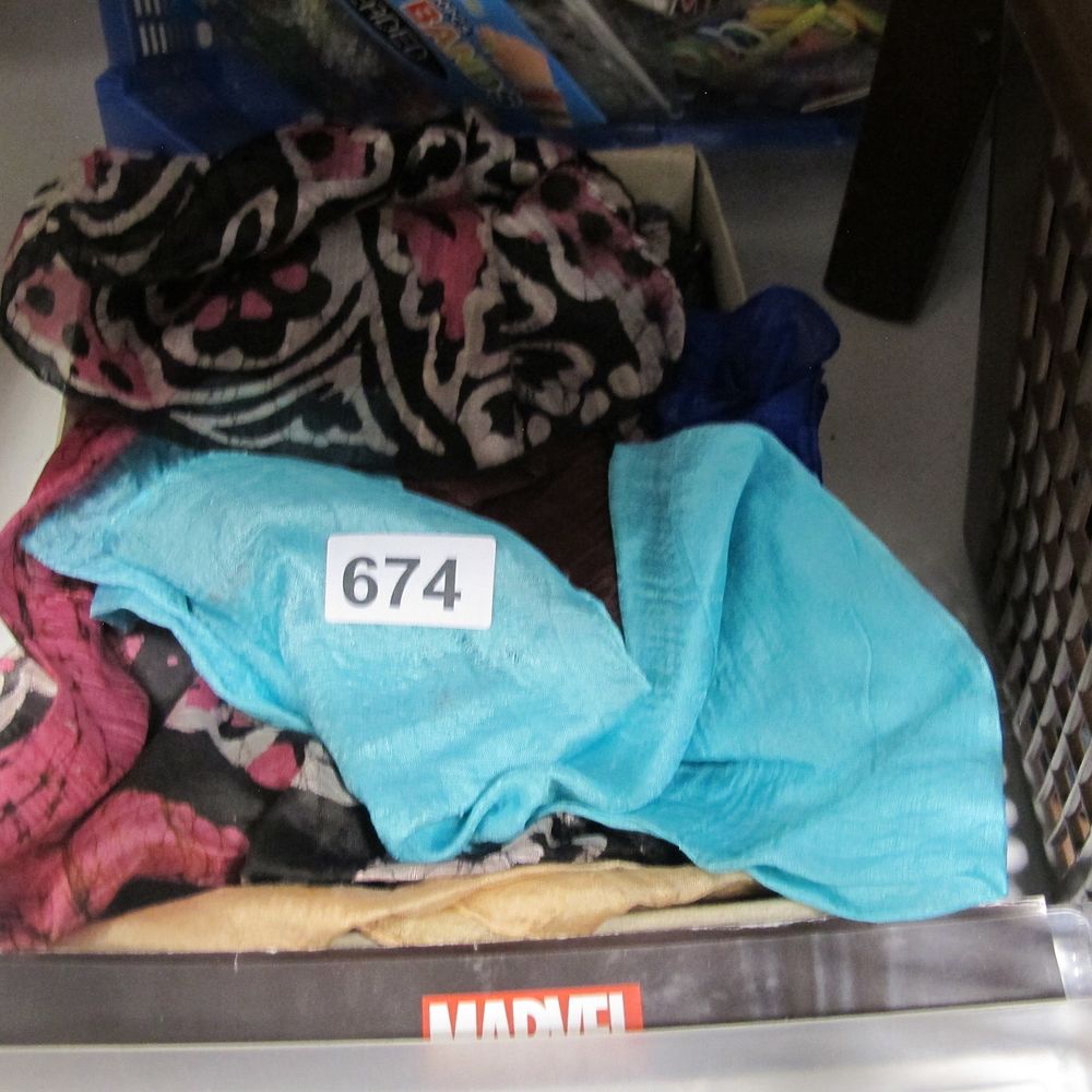 Lot 674: Box of scarves