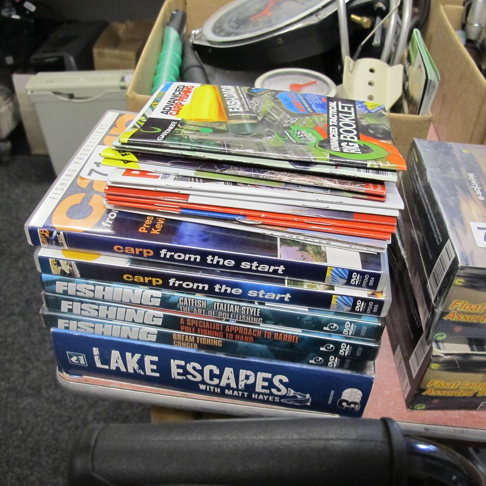 Lot 714: DVD's and books relating to fishing