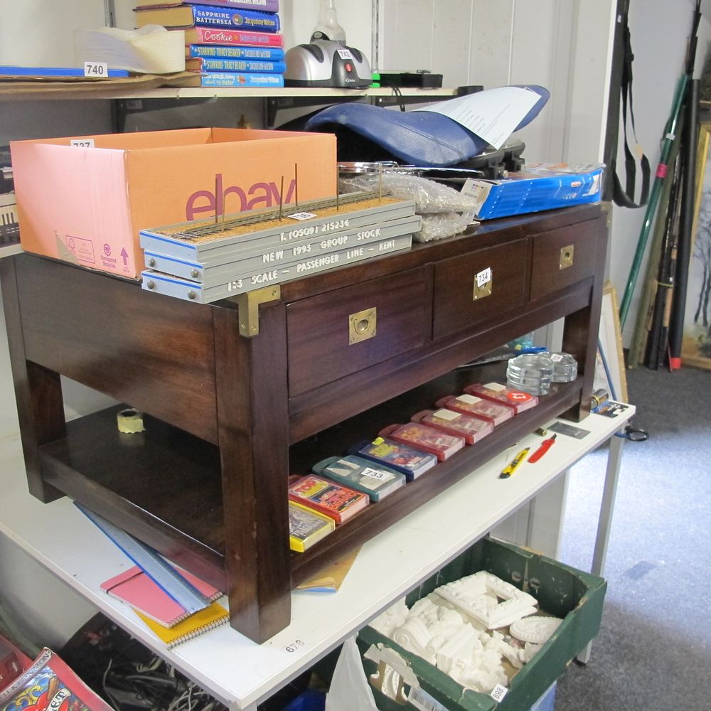 Lot 734: Campaign style coffee table