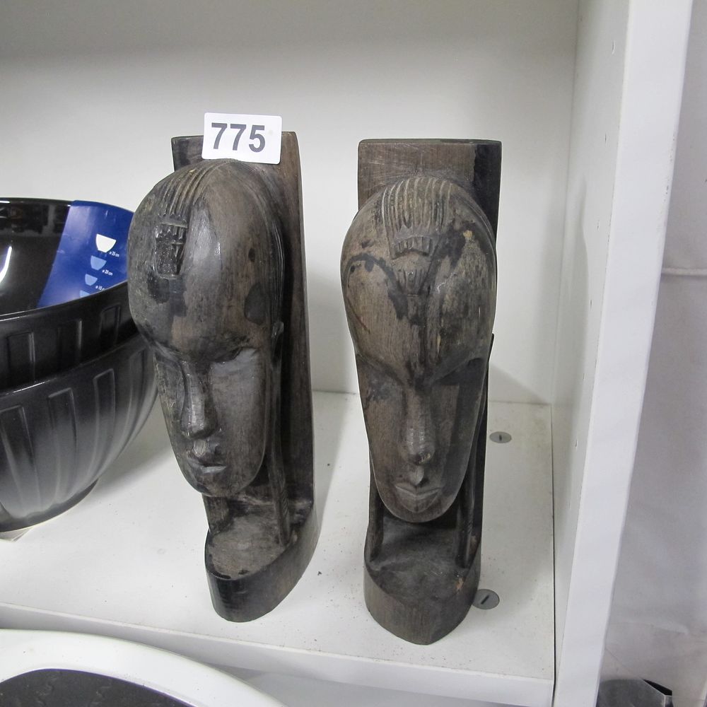 Lot 775: African Carved ethnic bookends