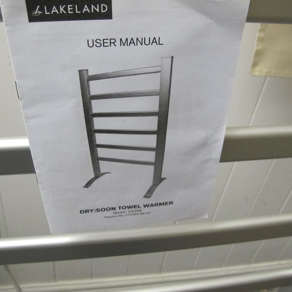 Lot 948: A user manual for a Lakeland towel warmer....