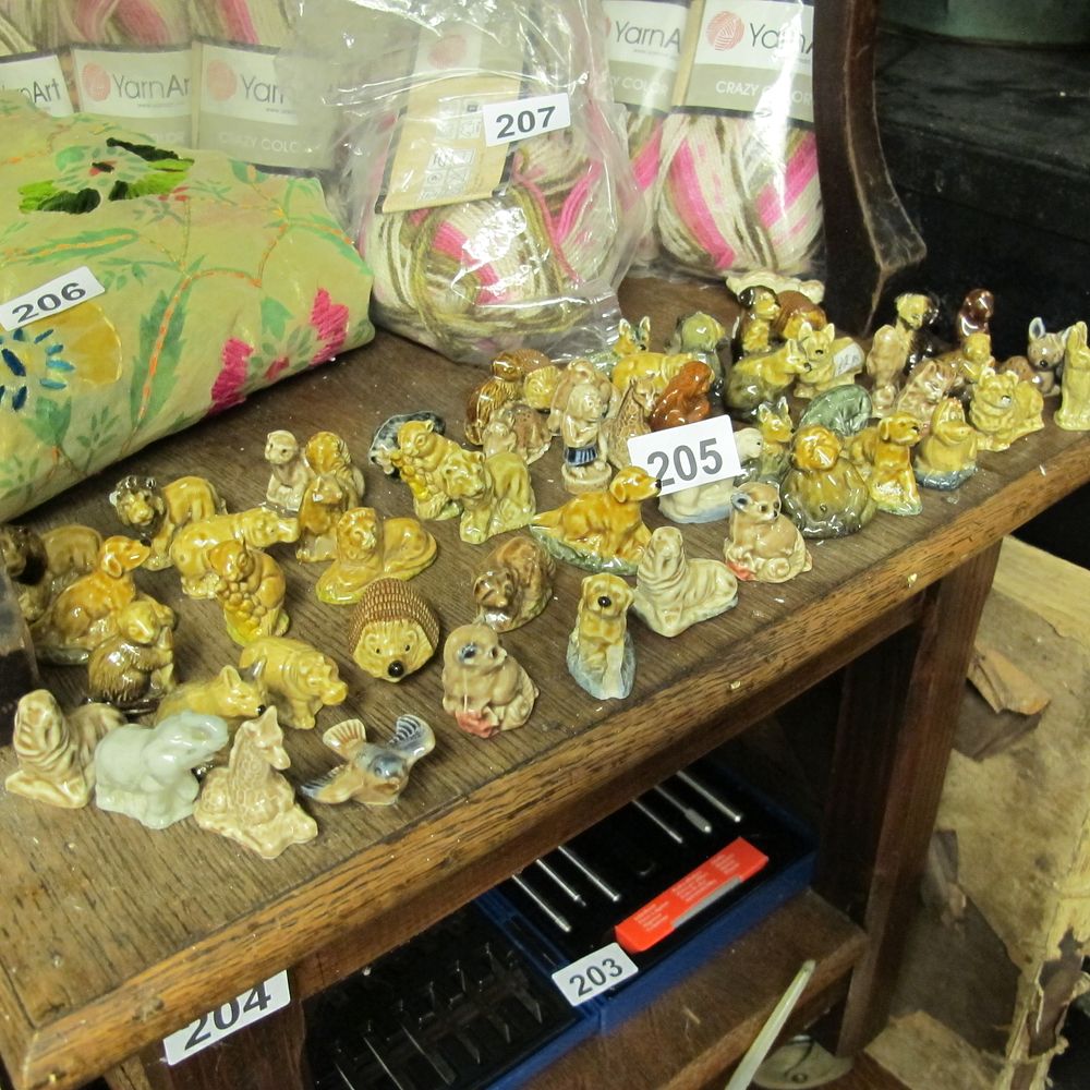Lot 205: Collection of Multiple Small Wade Whimsies Ceramic Animal...