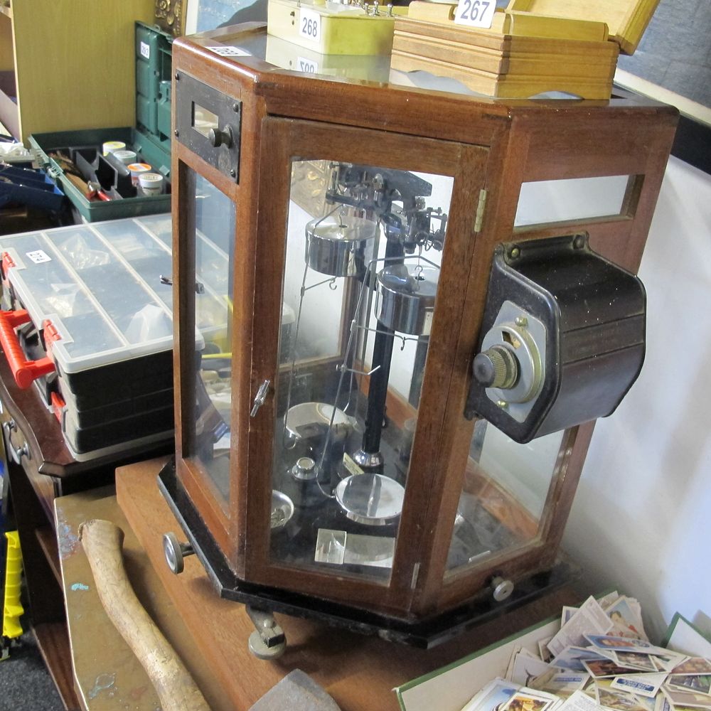 Lot 269: Hexagonal Cased Laboratory Scales