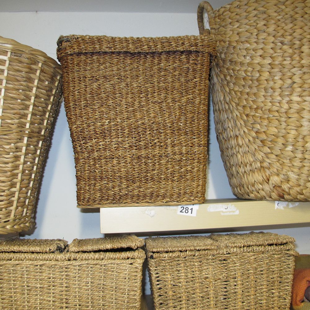 Lot 281: Assorted Woven Storage Baskets