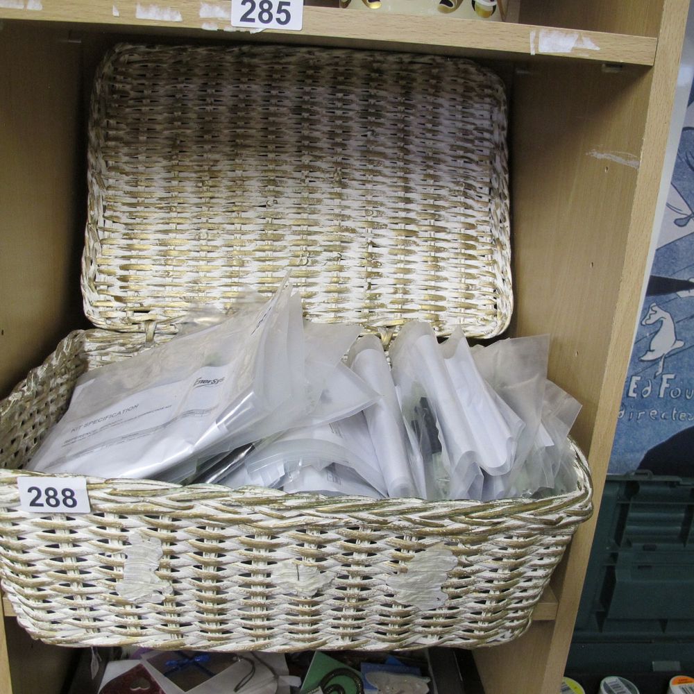 Lot 288: Wicker Basket with EmerSys Electronic Components and Kits