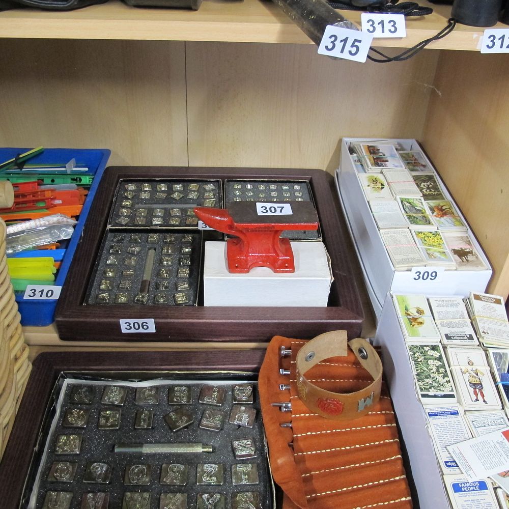 Lot 306: Collection of Metal Leather Stamps or Punches in...