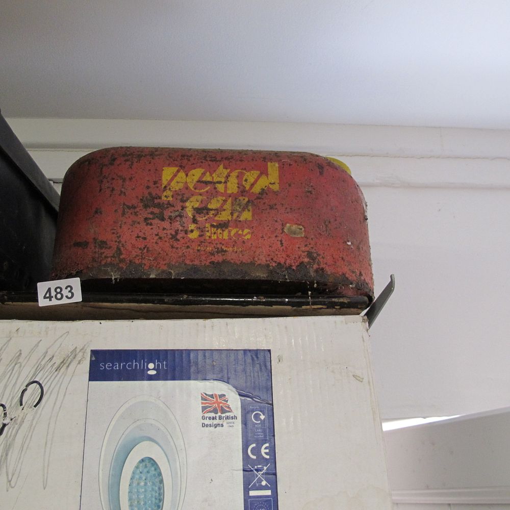 Lot 483: Vintage Rusty Red Petrol Can '5 Imp'