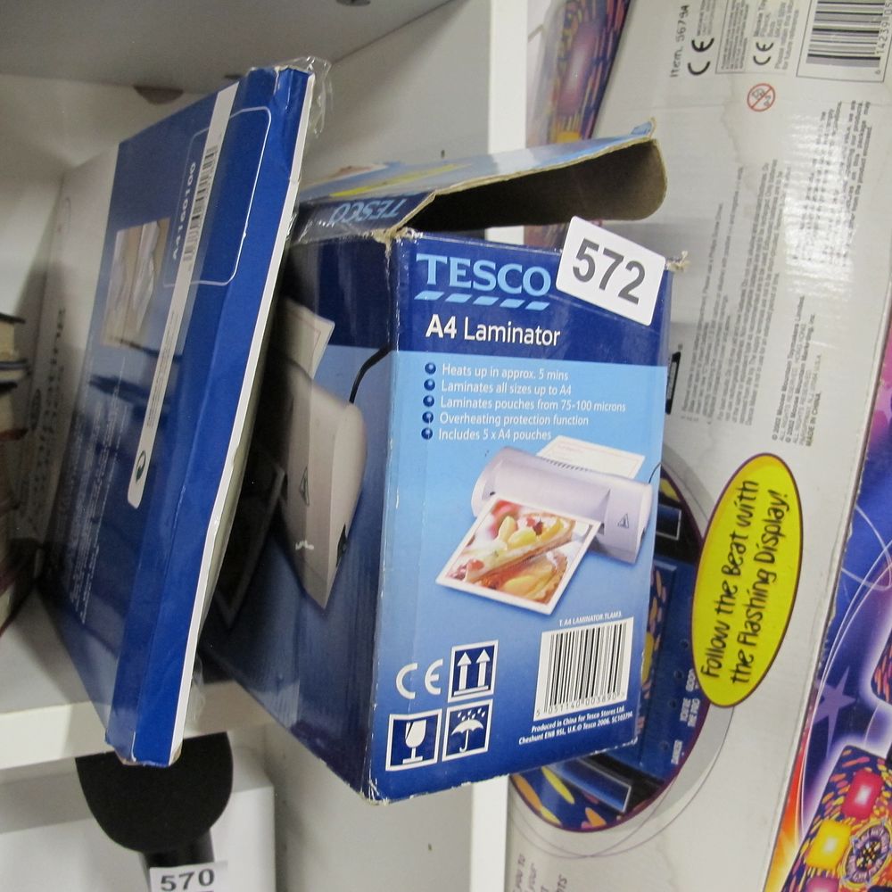 Lot 572: Tesco A4 Laminator in Original Box