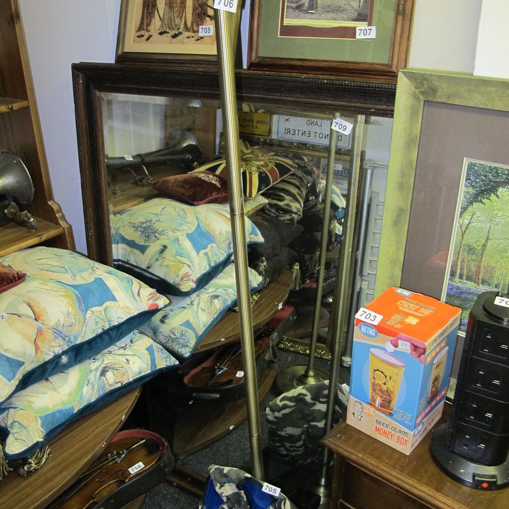 Lot 709: Collection of Mirrors, Pictures, and Musical Instrument Cases