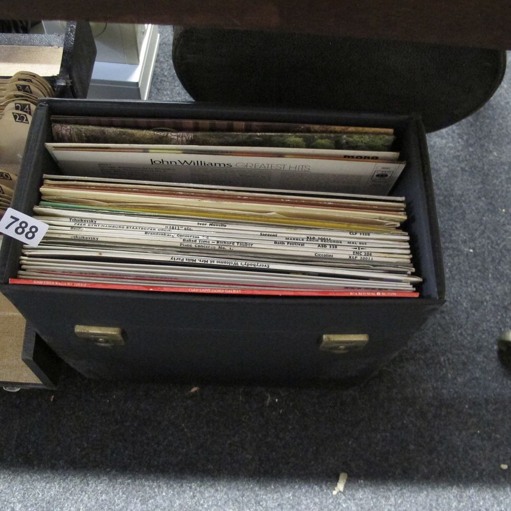 Lot 788: Collection of Vinyl Records in Black Carrying Case