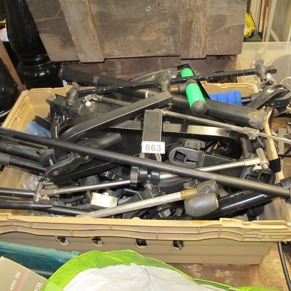 Lot 863: Quantity of Disassembled Black Metal Rods and Components...
