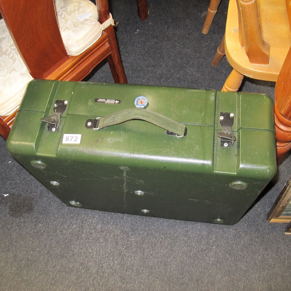 Lot 872: Green Plastic Carrying Case with Pressure Release Valve