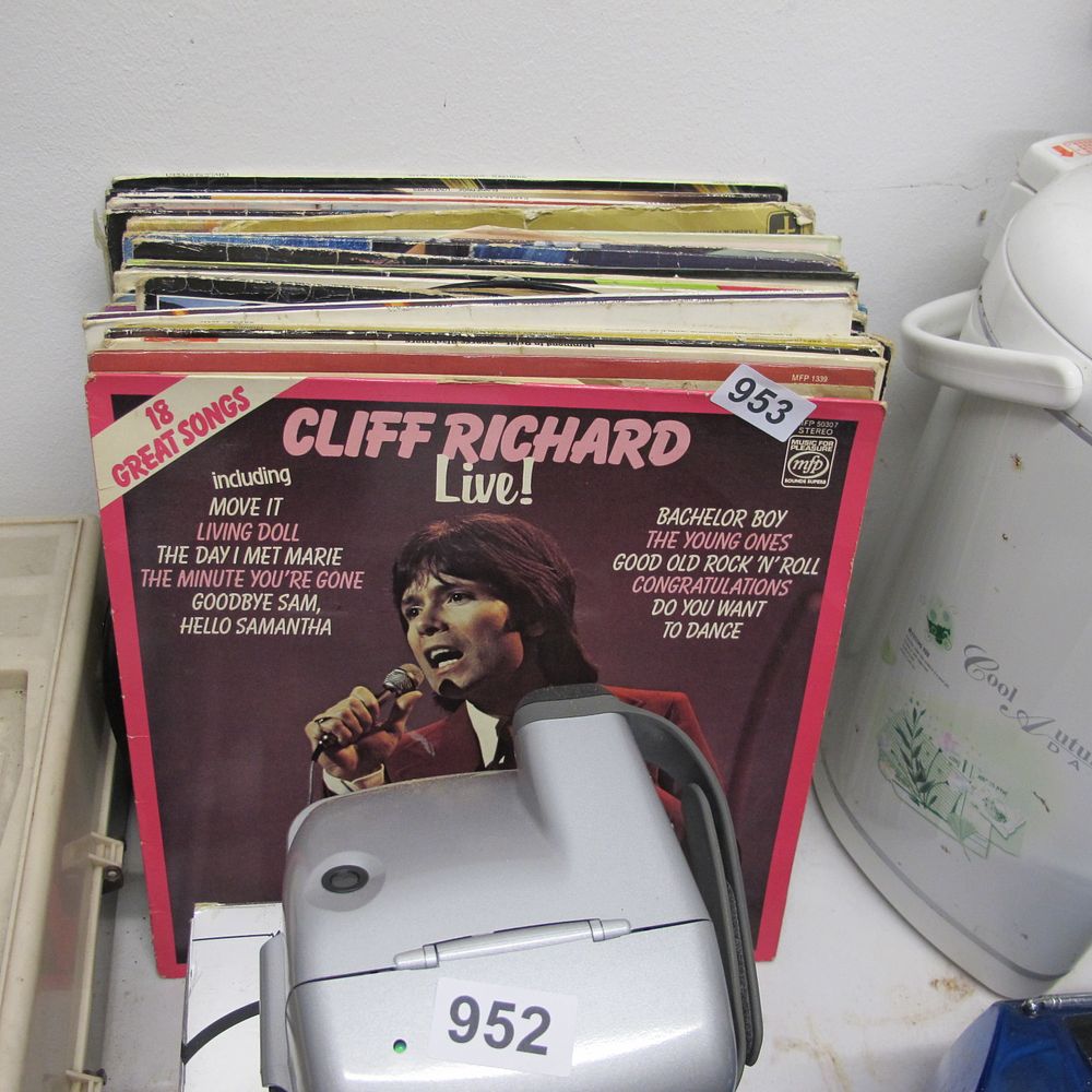 Lot 953: Stack of Assorted Vinyl LPs featuring Cliff Richard...