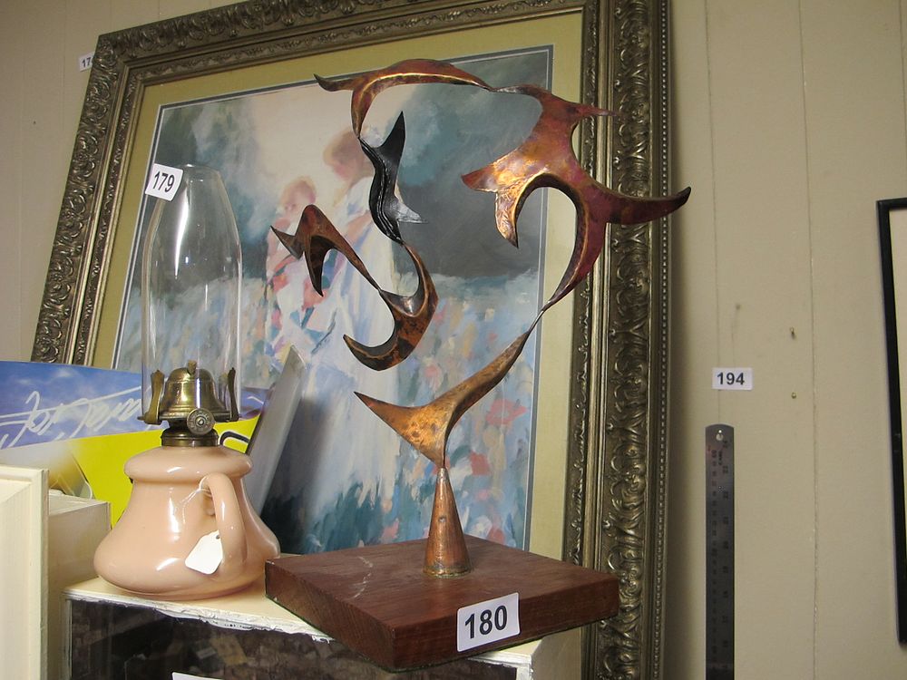 Lot 180: A Mid-Late 20th Century Abstract Patinated Metal Sculpture