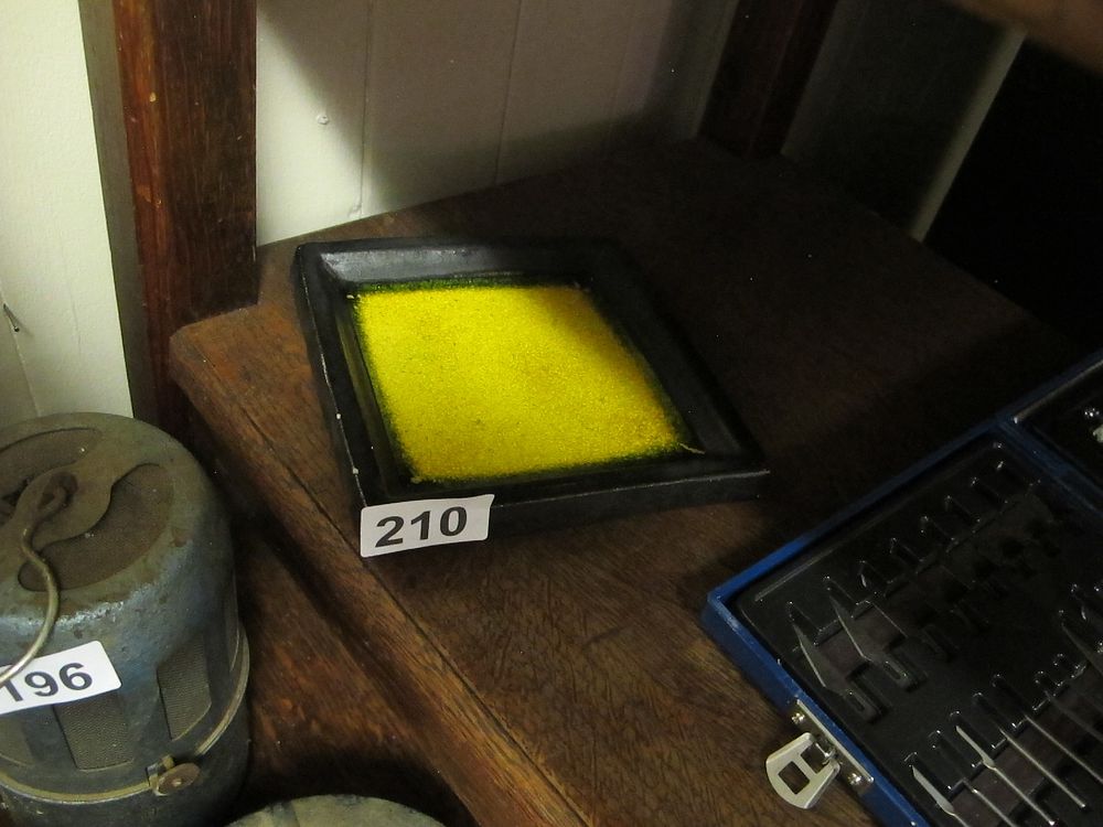 Lot 210: Studio pottery square pin dish