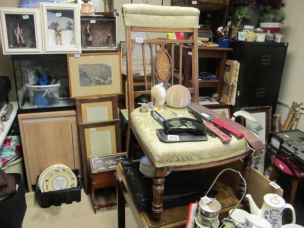 Lot 274: Victorian/Edwardian Style Upholstered Side Chair