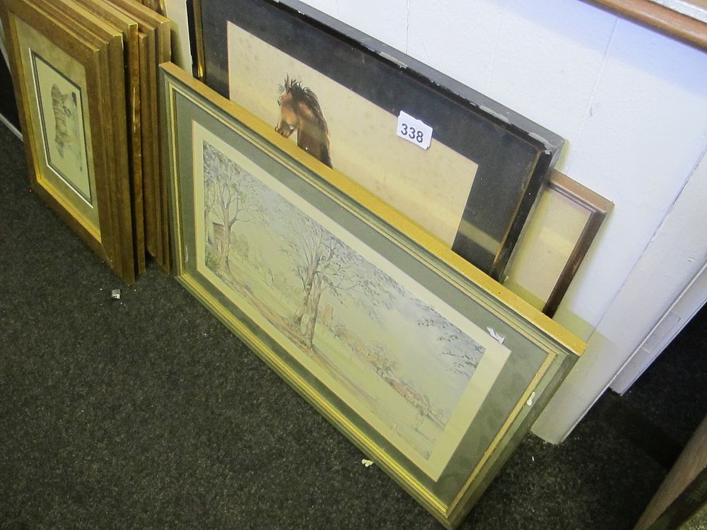 Lot 338: A Collection of Framed Prints and Drawings
