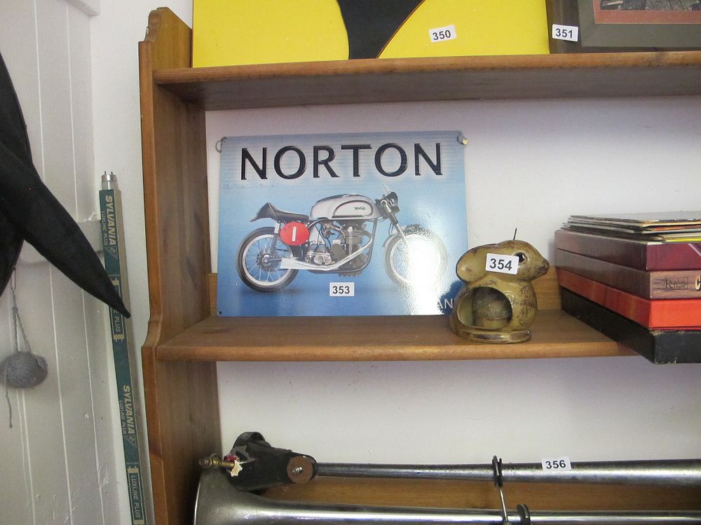 Lot 353: A Vintage-Style Norton Motorcycle Metal Sign