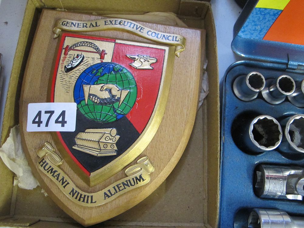 Lot 474: A Mid-20th Century Wooden Plaque for the General...