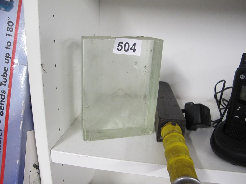 Lot 504: A Rectangular Pale Greenish Tinted Glass Block