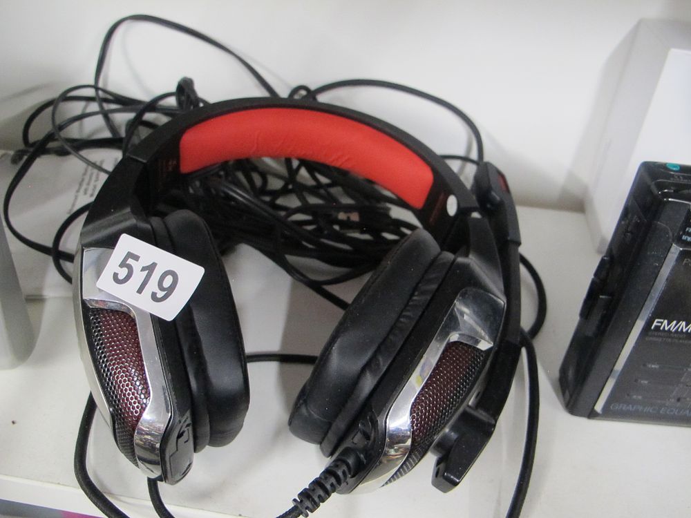 Lot 519: A Pair of Modern Over-Ear Headphones with Microphone...