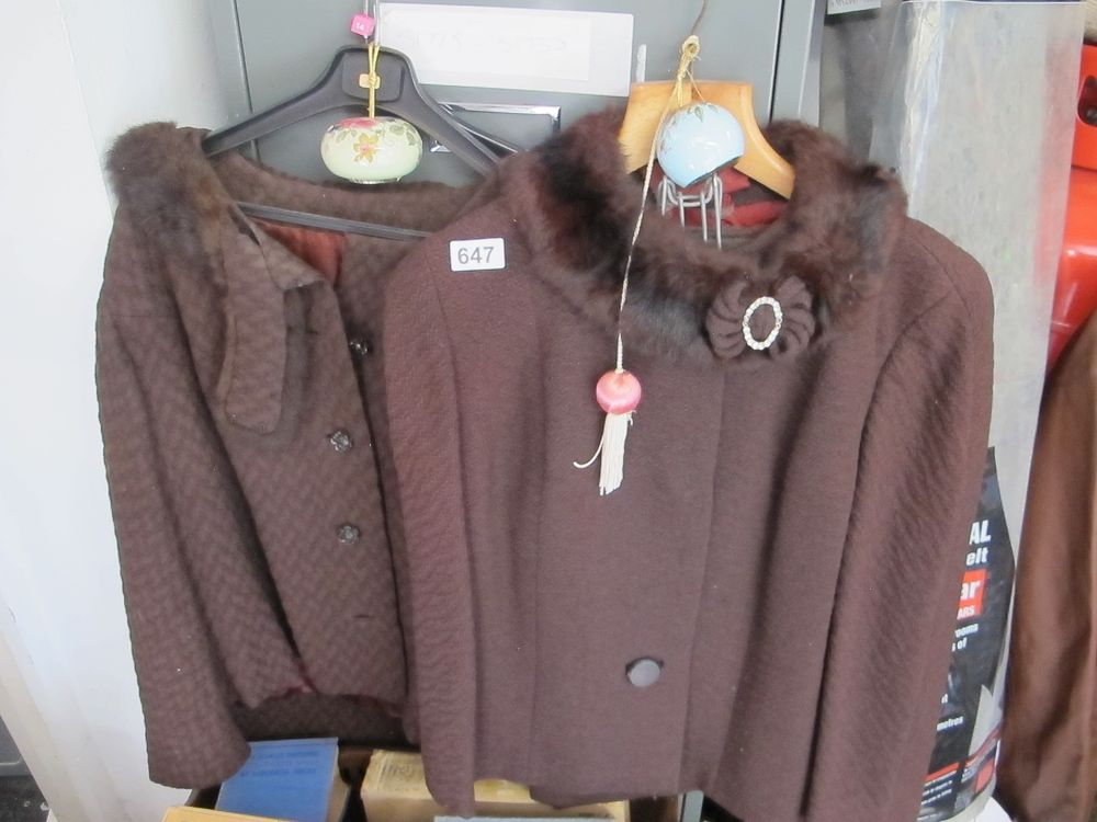 Lot 647: A Pair of Mid-20th Century Women's Wool Coats...