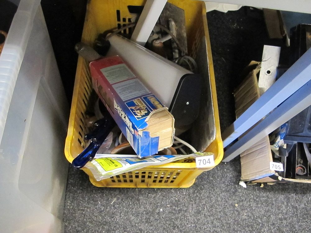 Lot 704: A Crate of Miscellaneous Household