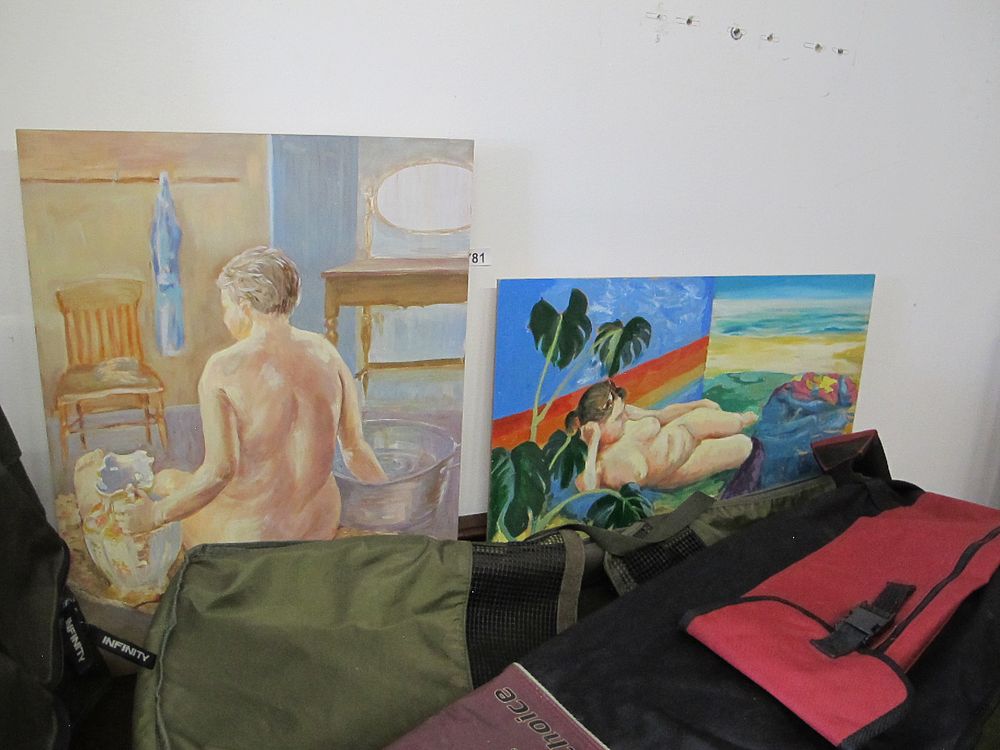 Lot 781: A Pair of Modern Figurative Paintings