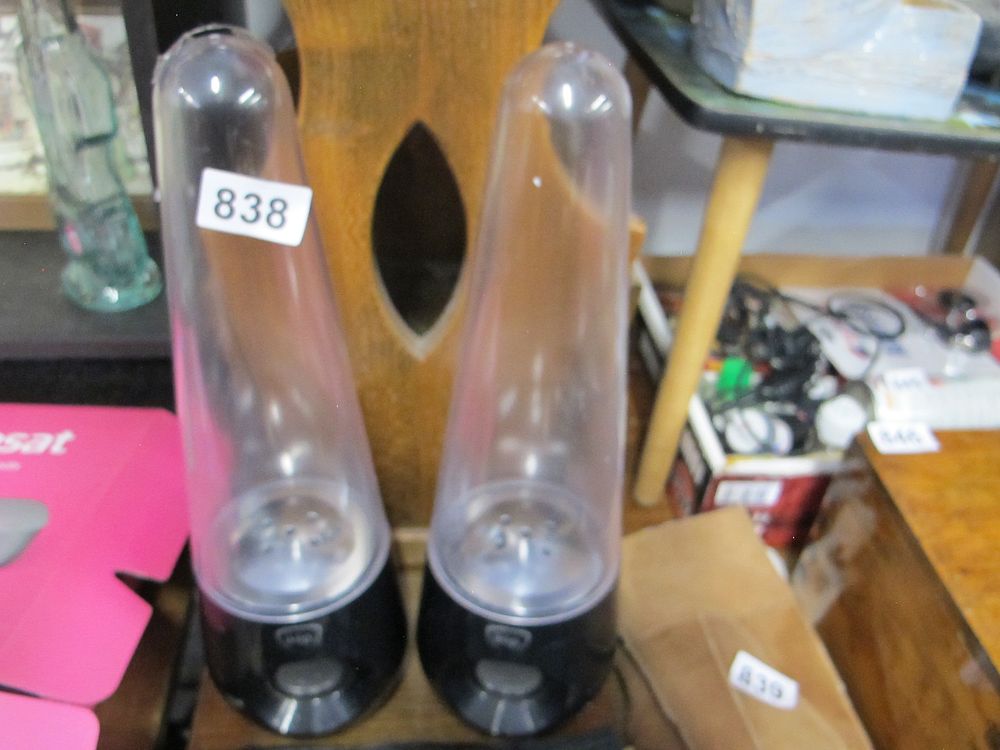 Lot 838: A Pair of Modern speakers with a water...