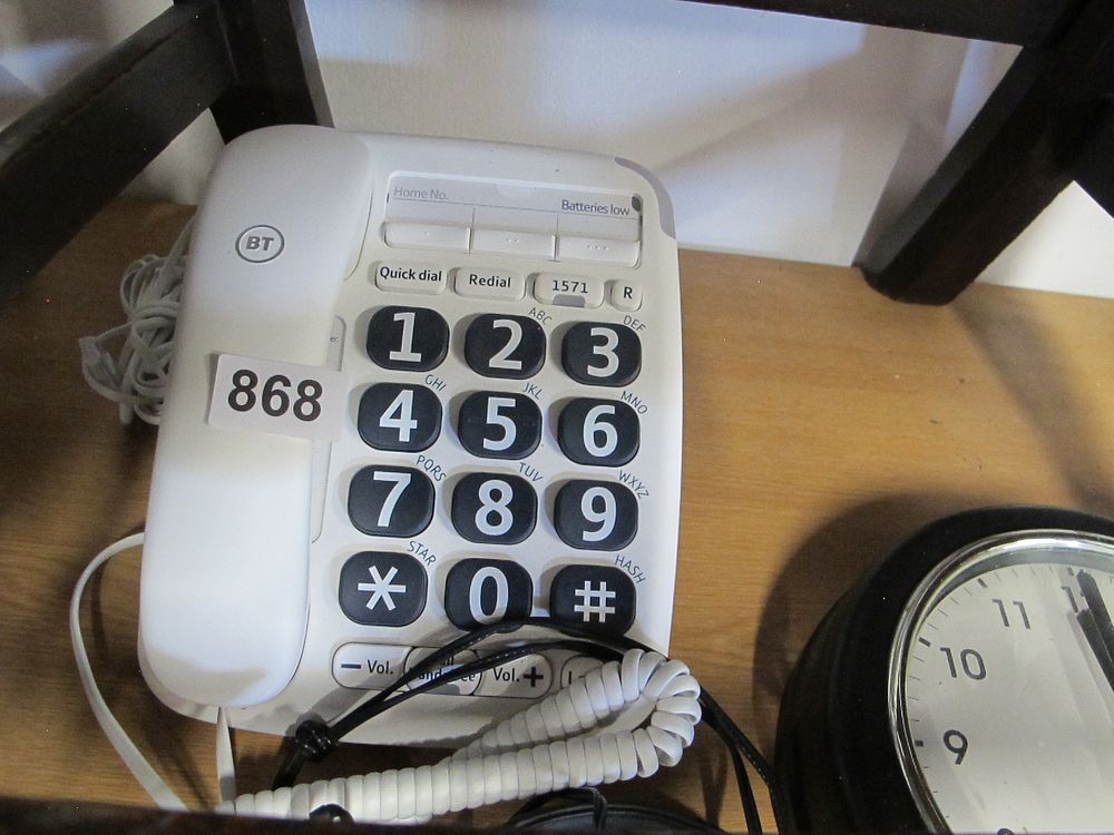Lot 868: A BT Big Button Landline Telephone, Late 20th/Early...