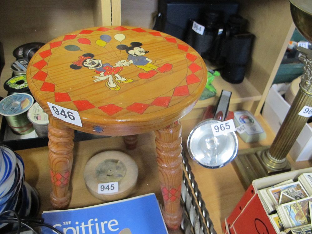 Lot 946: ** A Late 20th Century Children's Wooden Stool...