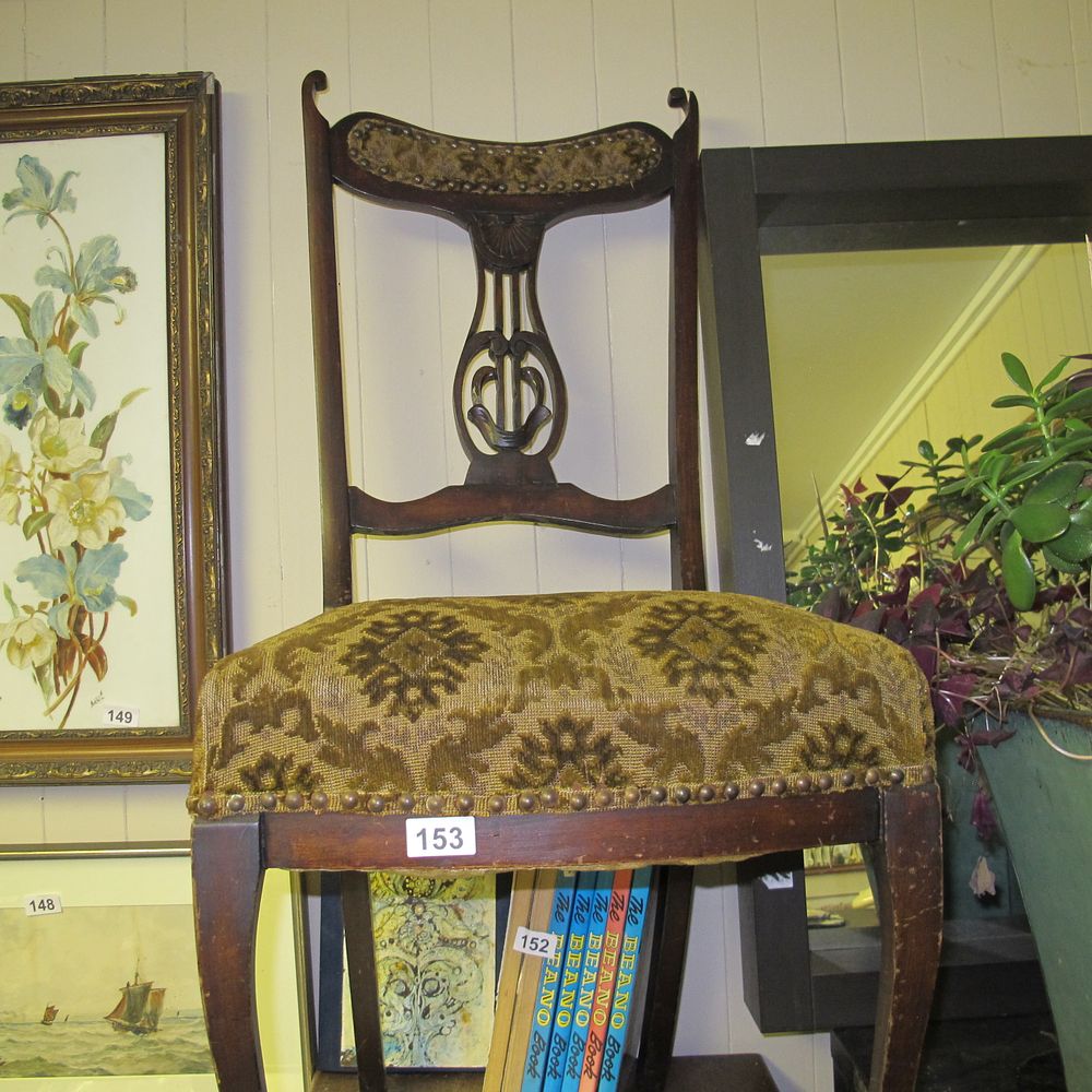 Lot 153: Early 19th Century Regency Style Lyre Back Side...