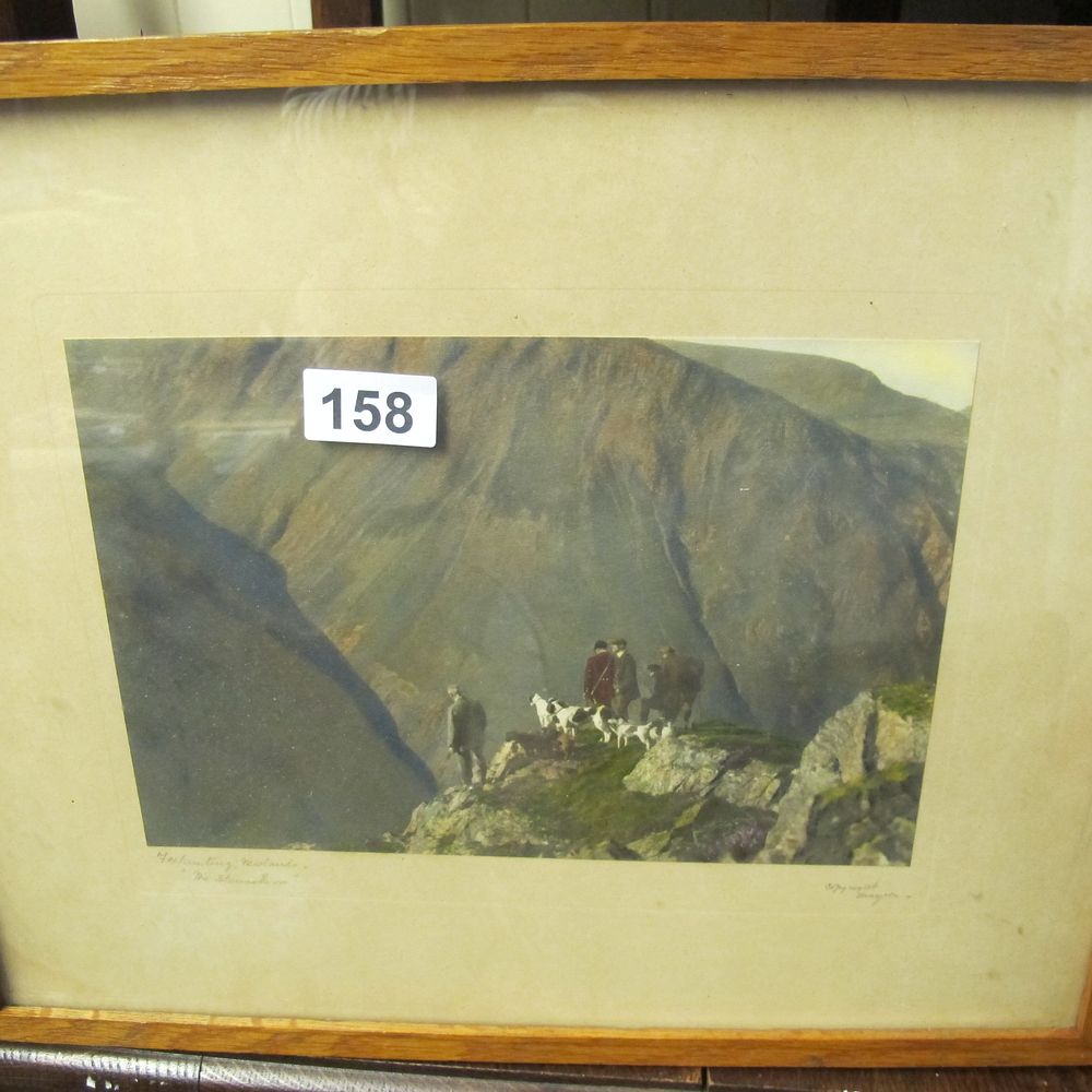 Lot 158: Framed Chromolithograph: Foxhunting, Westmorland / The Blencathra