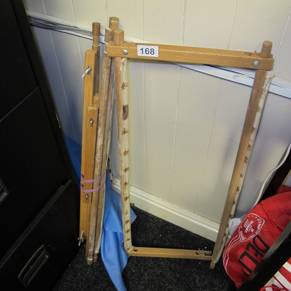 Lot 168: Lot of Disassembled Adjustable Wooden Textile Frame Components