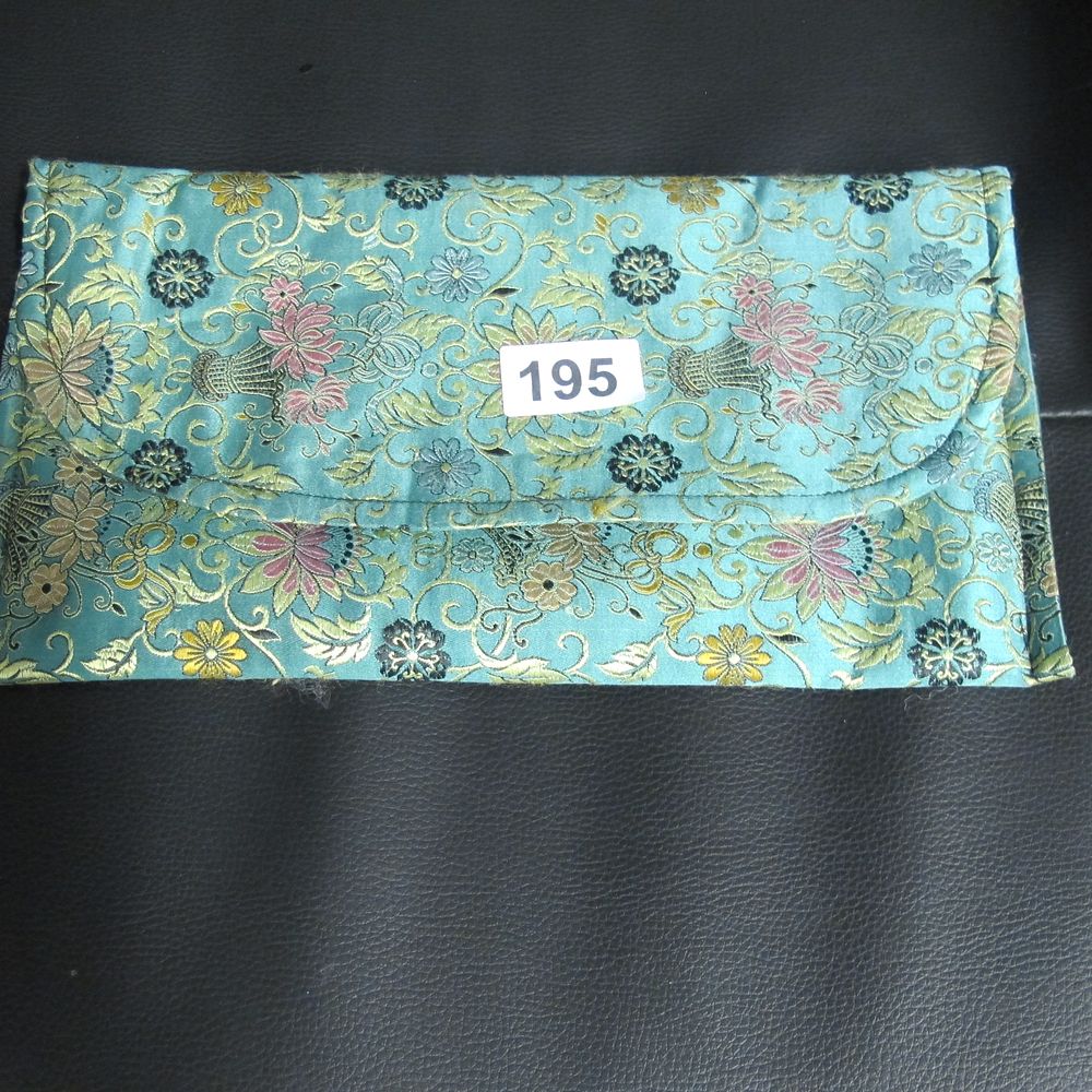 Lot 195: A Chinese Silk Brocade Embroidered Pouch