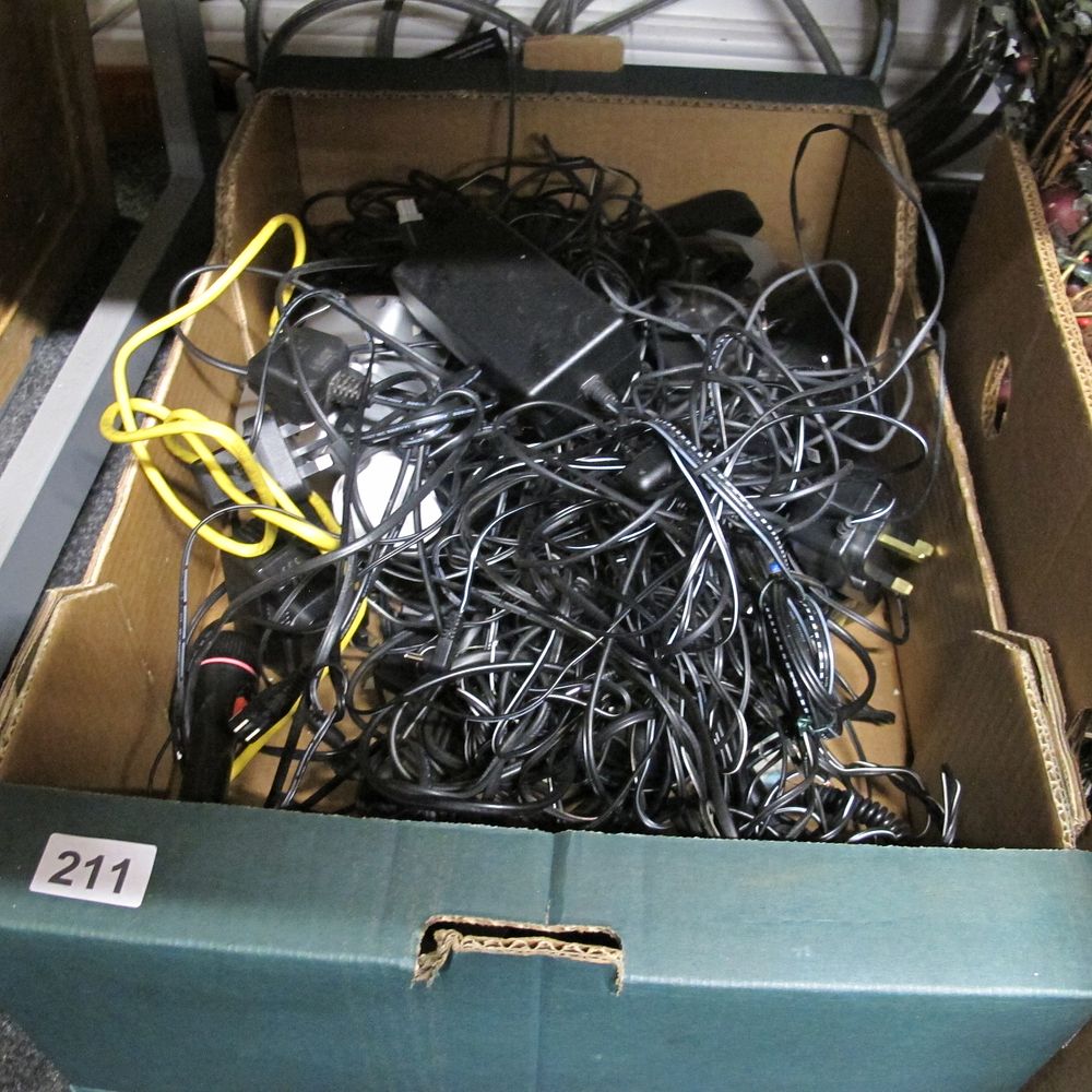 Lot 211: A Large Lot of Miscellaneous Electronic Cables and...