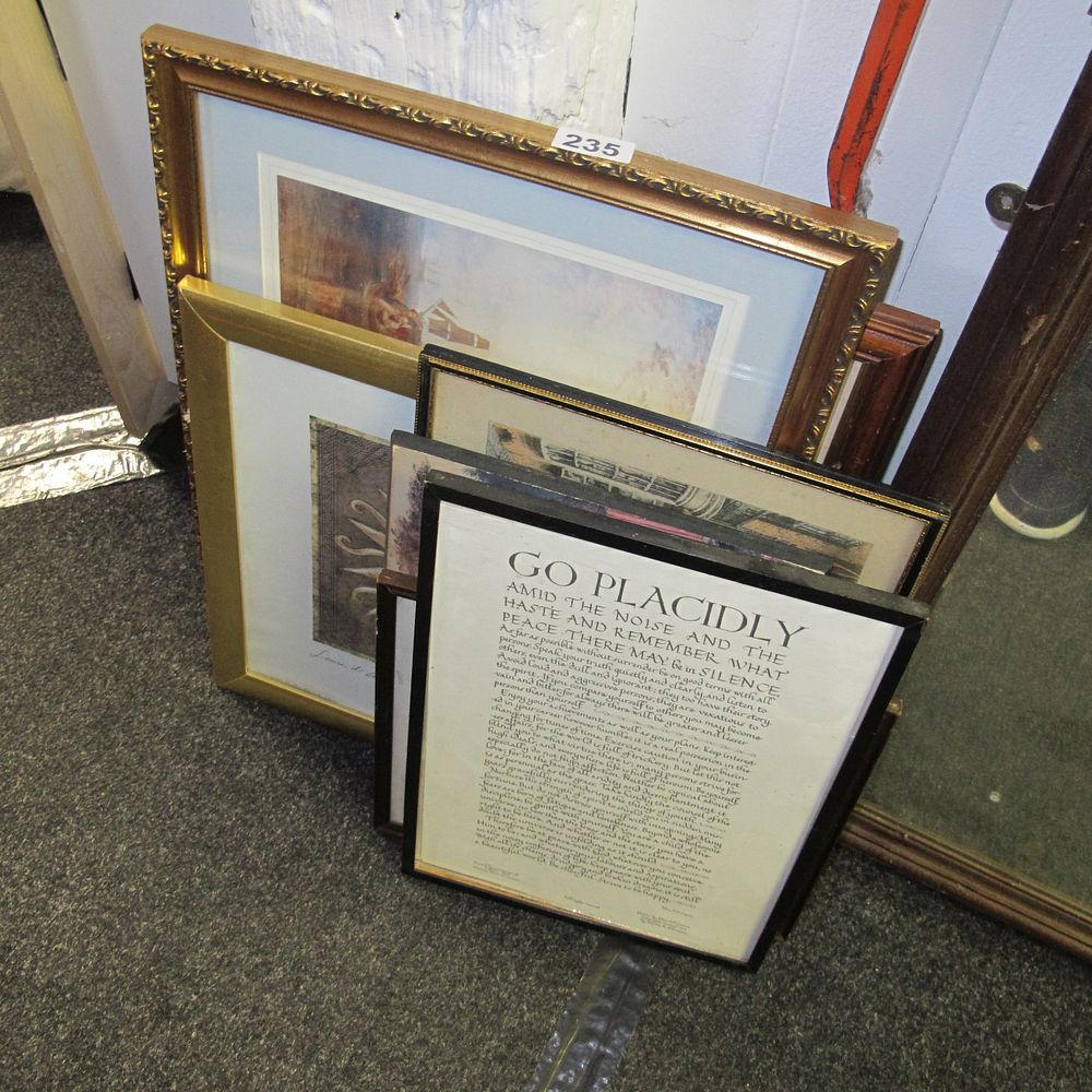 Lot 235: A Collection of Decorative Framed Prints and a...