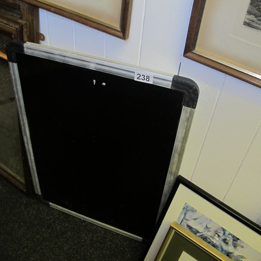 Lot 238: Modern Black Writing Board with Aluminum Frame