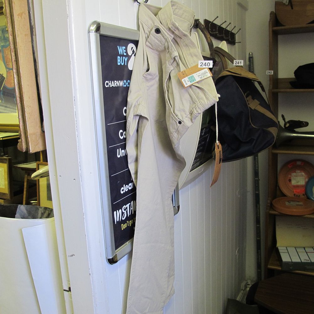 Lot 240: Modern Men's Slim Fit Khaki Twill Trousers, New...