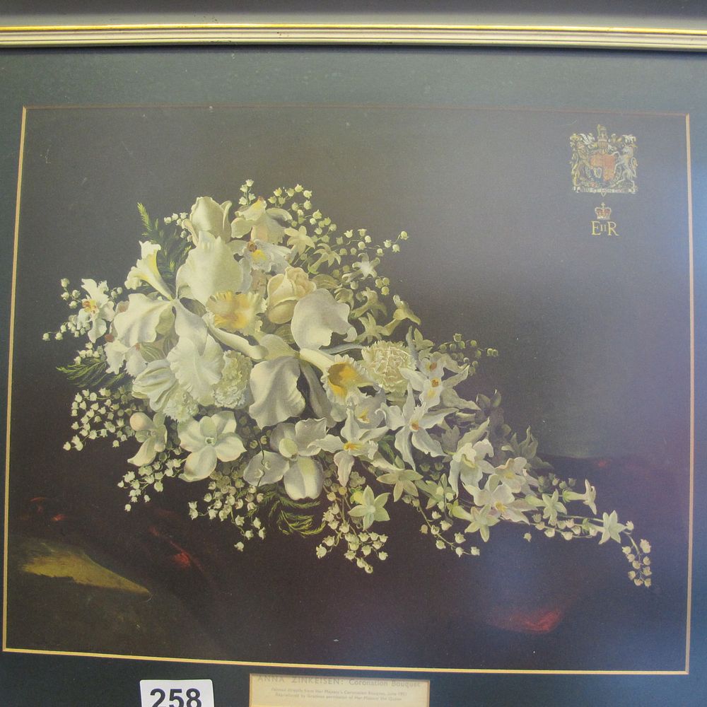 Lot 258: Anna Zinkeisen (1901-1976), The Coronation Bouquet, 1953, a...